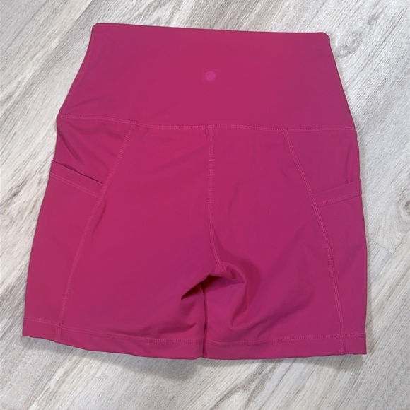 Yogalicious Lux Tribeca Hot Pink Shorts | High Waisted 5” Athletic Performance - Picture 3 of 5